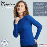 Pack 3 Camisetas Poleras Polar Primera Capa Acanalada Reductora Manga Larga Colores Surtidos Mujer