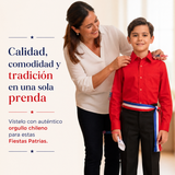 Camisa Huaso Niño Algodón Rojo Fiestas Patrias Traje Típico