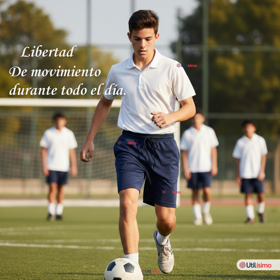 Short Pantalon Corto Juvenil Algodón Deportivo Escolar Azul Marino