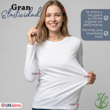 Pack 6 Camisetas Poleras Bambú Primera Capa Manga Larga Blanco Negro Mujer