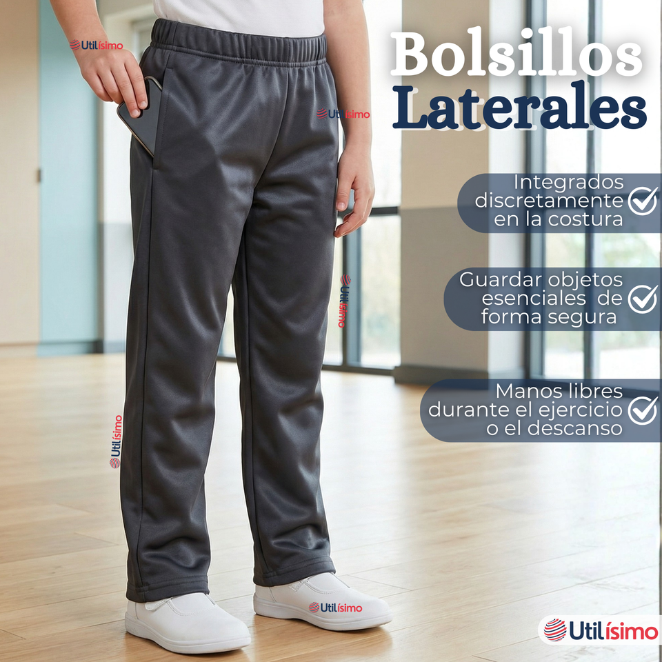 Pack 2 Conjuntos Escolares Buzo Pantalón Y Polerón Tela Sintética Unisex Niños Azul 3 a 16 años