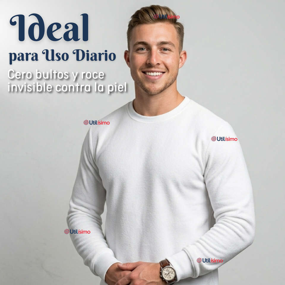 Pack 3 Camisetas Poleras Algodón Primera Capa Manga Larga Hombre Cuello Redondo