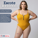 Body Con Cierre Delantero Sin Mangas Ligero Sutil Colores Surtidos Mujer