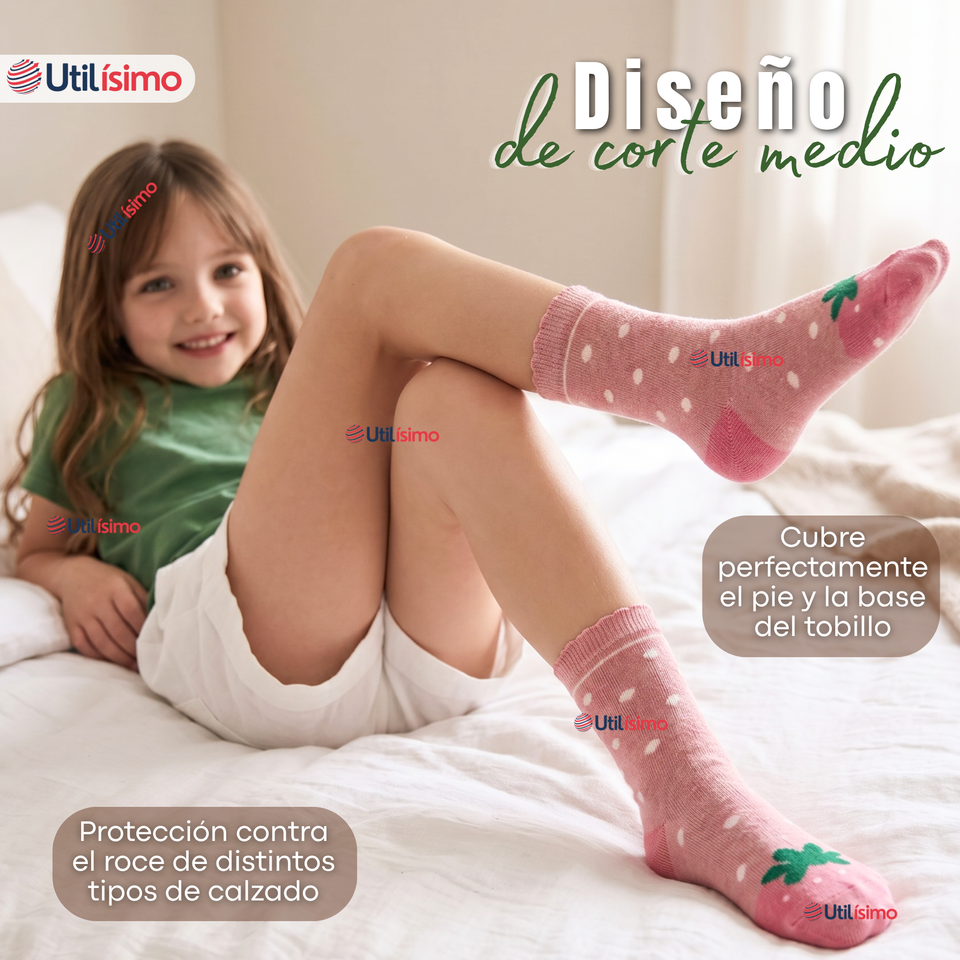 Pack 2 Pares De Calcetines Algodón Invierno Diseño Fritilla Surtido Niña 9-12