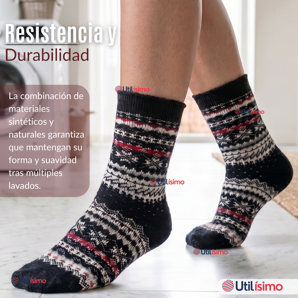 Pack 2 Calcetines Toalla Grueso Mujer Frío Surtidos Invierno
