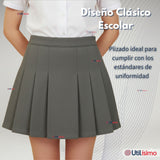 Falda Escolar Color Gris Para Niñas