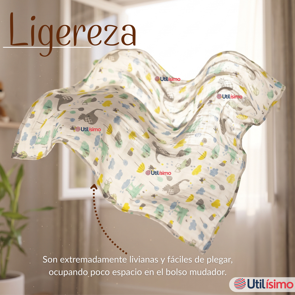 Manta Muselina 70x 70 CM Bebé Niño Multiuso 100% Algodón Colores Surtidos
