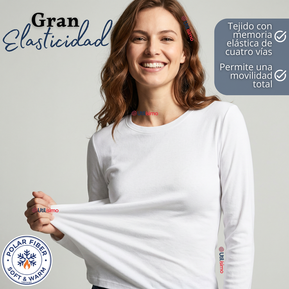 Pack 6 Camisetas Poleras Polar Primera Capa Manga Larga Colores Surtidos Mujer