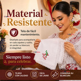 Pack 3 Pañuelos Cueca Bordado Viva Chile Con Encaje 37x37cm