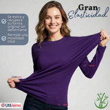Camiseta Polera Bambú Primera Capa Manga Larga Colores Surtidos Mujer