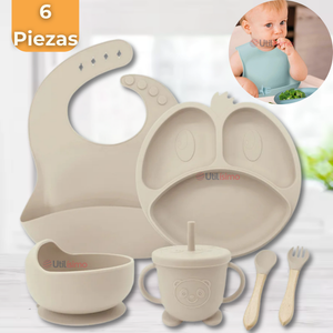 Set De Alimentación Bebé Silicona De Formas 6 Piezas Libre BPA