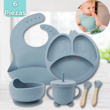 Set De Alimentación Bebé Silicona De Formas 6 Piezas Libre BPA