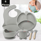 Set De Alimentación Bebé Silicona De Formas 6 Piezas Libre BPA