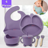Set De Alimentación Bebé Silicona De Formas 6 Piezas Libre BPA