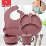 Set De Alimentación Bebé Silicona De Formas 6 Piezas Libre BPA