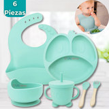 Set De Alimentación Bebé Silicona De Formas 6 Piezas Libre BPA
