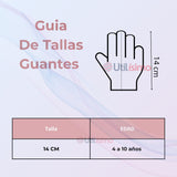 Guantes 14cm Lana Acrílica Niña Estampado Flores Colores Surtidos