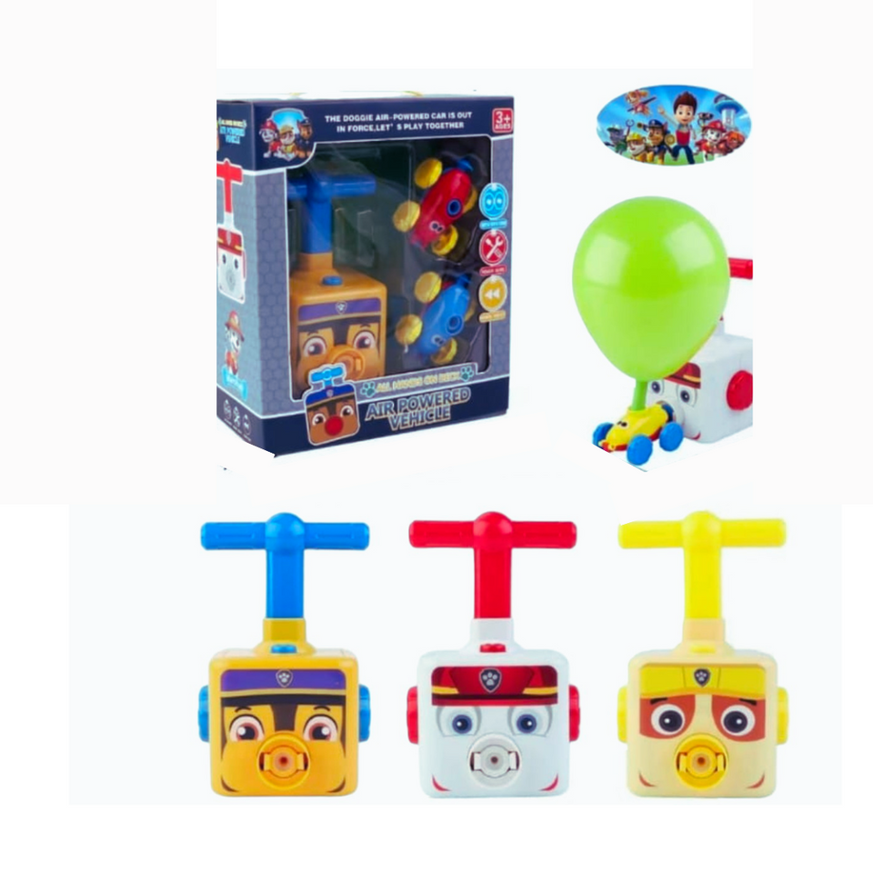 Bombín Lanzador Autos y Globos Paw Patrol Inflador Niño Niña