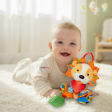 Juguete Peluche Animales Sensorial Con Mordedor Y Sonajero Diseño León Niña y Niño