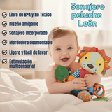 Juguete Peluche Animales Sensorial Con Mordedor Y Sonajero Diseño León Niña y Niño