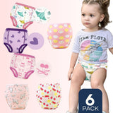 Pack 6 Calzón Pantys Niña Entrenamiento Algodón Absorbente Transpirable Cintura Elástica
