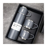 Set Termo Vaso Térmico Acero Inox 500ml + 3 Tazas Tapa XL