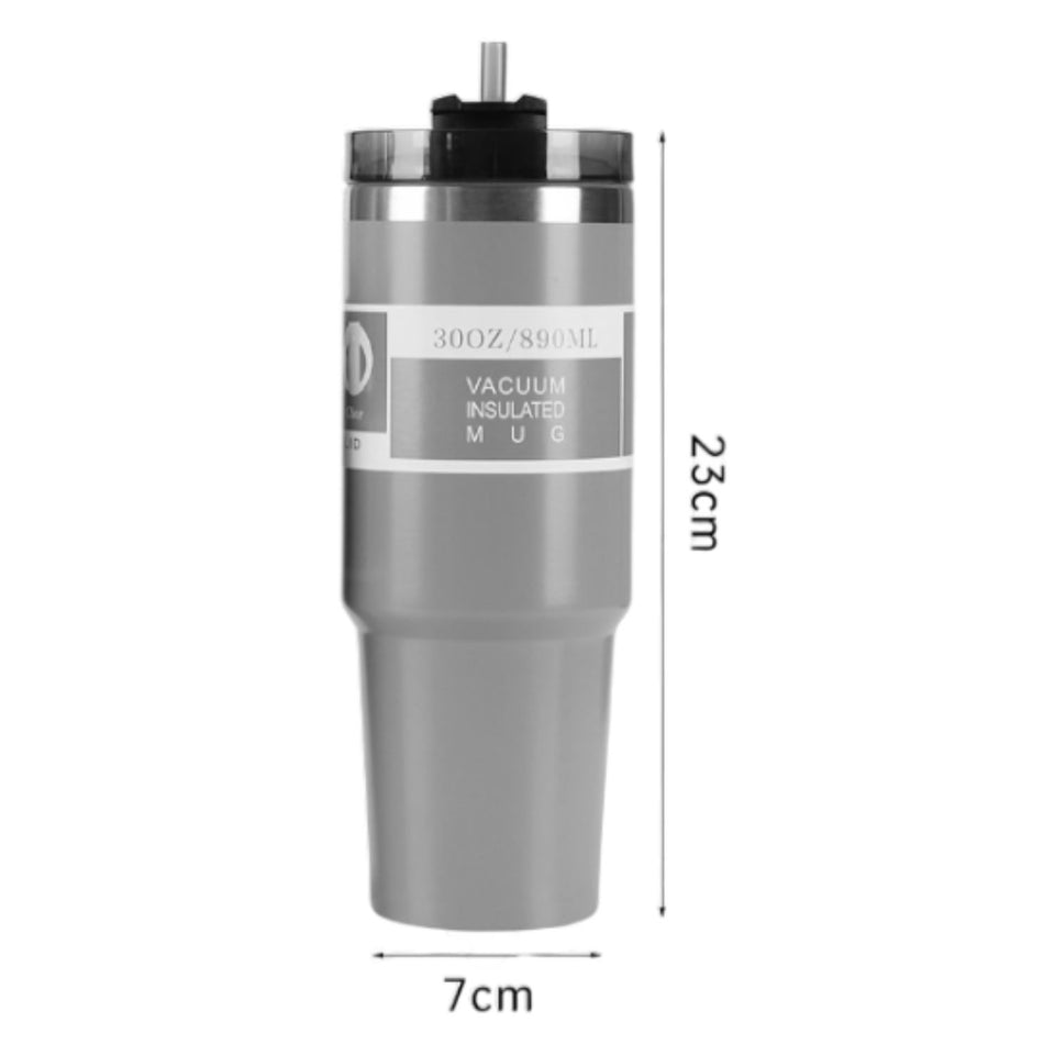 Termo Vaso Térmico Agua Caliente con Bombilla Acero Inox 900ml