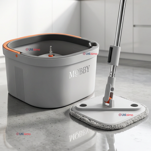 Trapeador Mopa Giratorio 360° Balde Centrifugo Microfibra