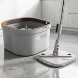 Trapeador Mopa Giratorio 360° Balde Centrifugo Microfibra
