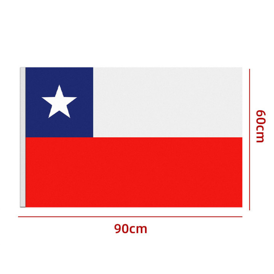 Bandera De Chile 60x90cm Tela Bordado Reforzado Alta Calidad