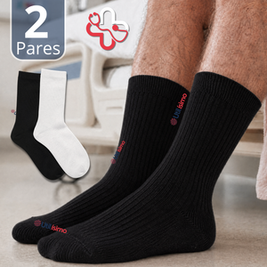 Pack 2 Pares Calcetines Diabéticos Hombre Algodón Suave Colores Surtidos Protección