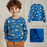 Polerón Algodón Cuello Redondo Niño Azul Claro Grúa