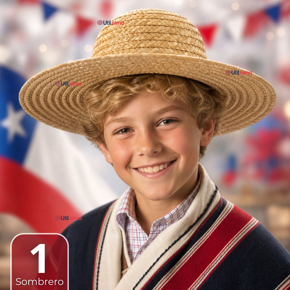 Sombrero Chupalla Huaso Juvenil Fiestas Patrias