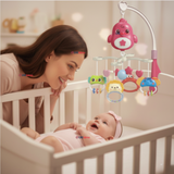 Móvil Giratorio Musical Proyector Bebé Niña Rosado