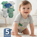 Pack 5 Bodys Manga Corta %100 Algodón Tedmimak Niño Little Adventurer