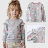 Polerón Algodón Cuello Redondo Niña Gris Princesas