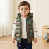 Parka Infantil Con Capucha Sin Manga Bebe Niño