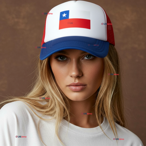Gorro Jockey Talla Única Ajustable Malla Poliéster Estampado Chileno