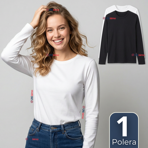 Camiseta Polera Polar Primera Capa Manga Larga Colores Surtidos Mujer