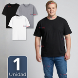 Camiseta Polera 100% Algodón Básica Lisa Elástica Hombre Colores Surtidos