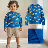 Polerón Algodón Cuello Redondo Niño Azul Claro Grúa