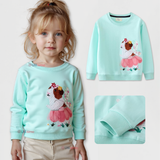 Polerón Algodón Cuello Redondo Niña Turquesa Hámster
