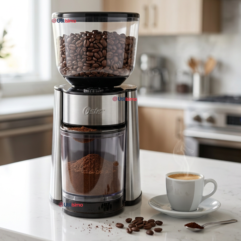Oster® Molinillo de Café, Accesorio, Con 18 Ajustes De Grosor, Incluye Accesorios, BVSTBMH23
