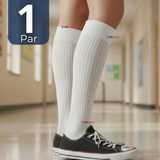 Calcetín Escolar Largo Acrílico Blanco Niñas Juvenil