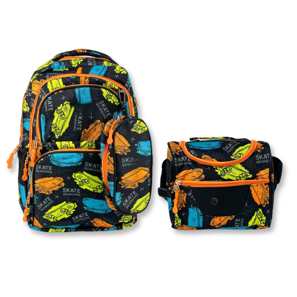 Mochila Con Lonchera Y Estuche 45CM Estampado  Full Color Niño