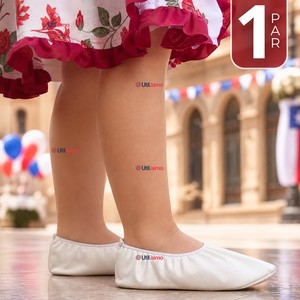 1 Par Zapatillas Chicle Blancas Niña Bailes Danza Fiestas Patrias Tallas 24 25 26 27 28 29