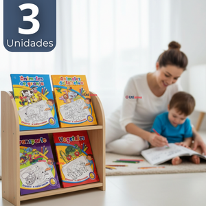 Pack 3 Libros Para Colorear Pintar Educativo Con Stickers Diseños Surtidos