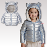 Parka Con Capucha Mangas Larga Niña Metallic Gray