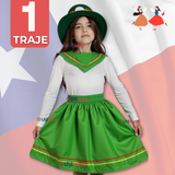 Traje Nortino Niña 3 Piezas Niña Fiestas Patrias Baile Nortino