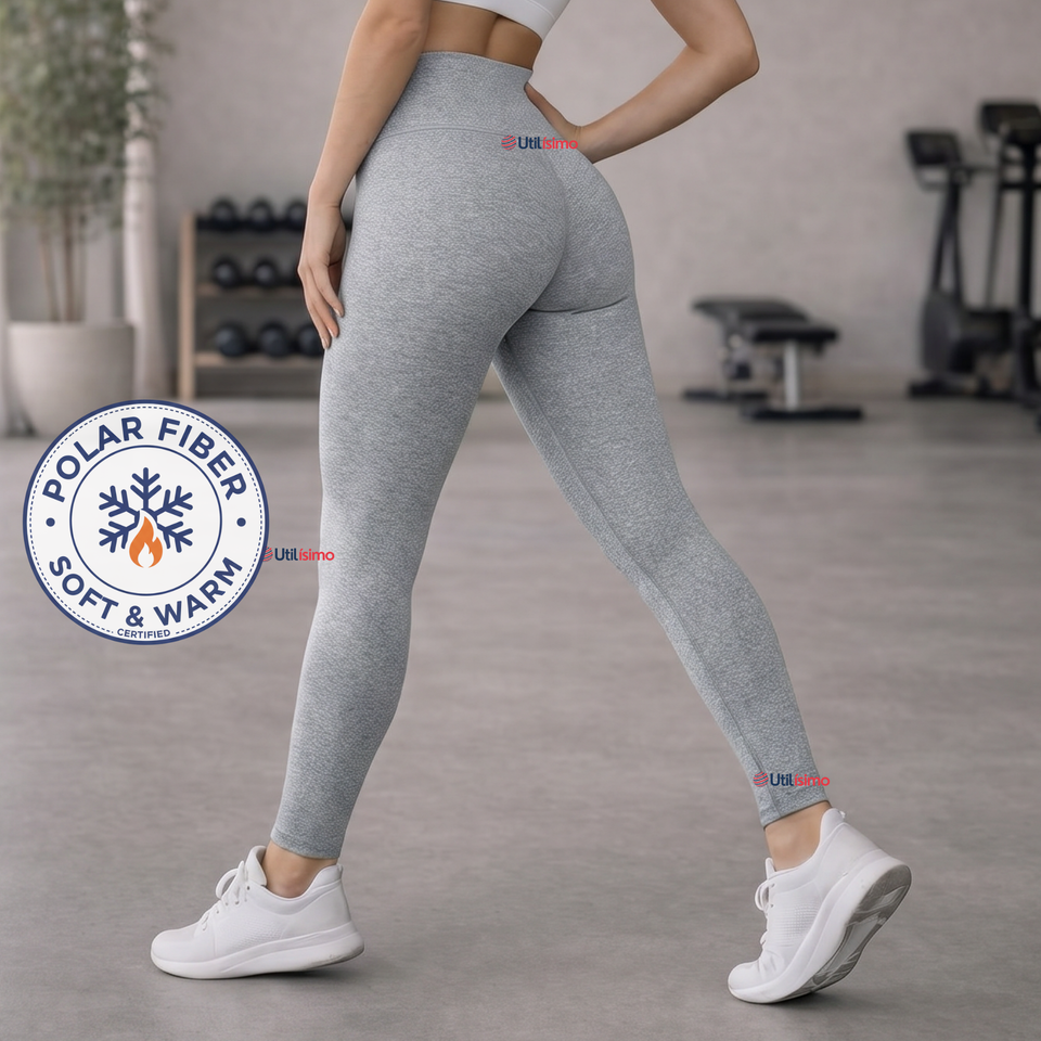Calza Polar Con Chiporro Térmica Mujer Elasticada Gris Melange